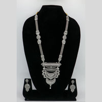 Mahavir Oxidised Plated Long Necklace Set