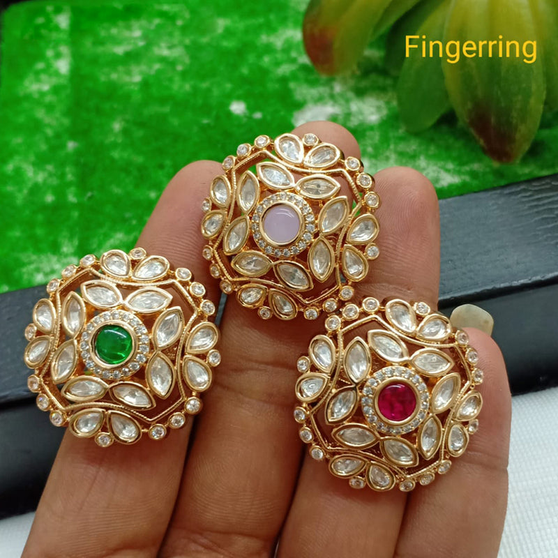 Shubham Creations Gold Plated Kundan Stone Rings