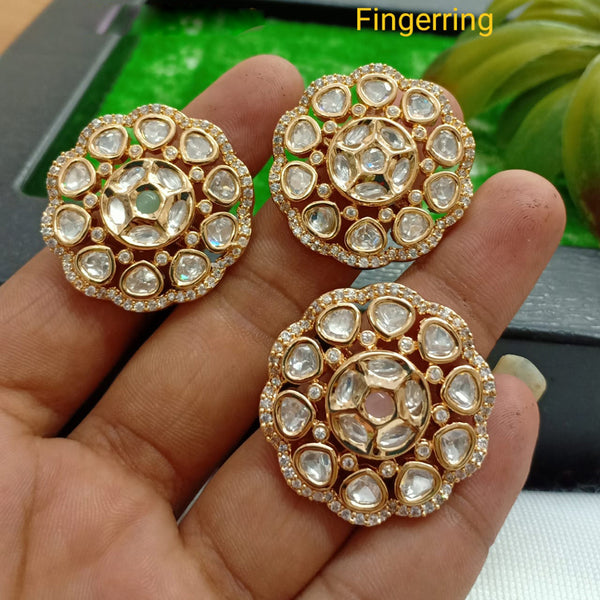 Shubham Creations Gold Plated Kundan Stone Rings