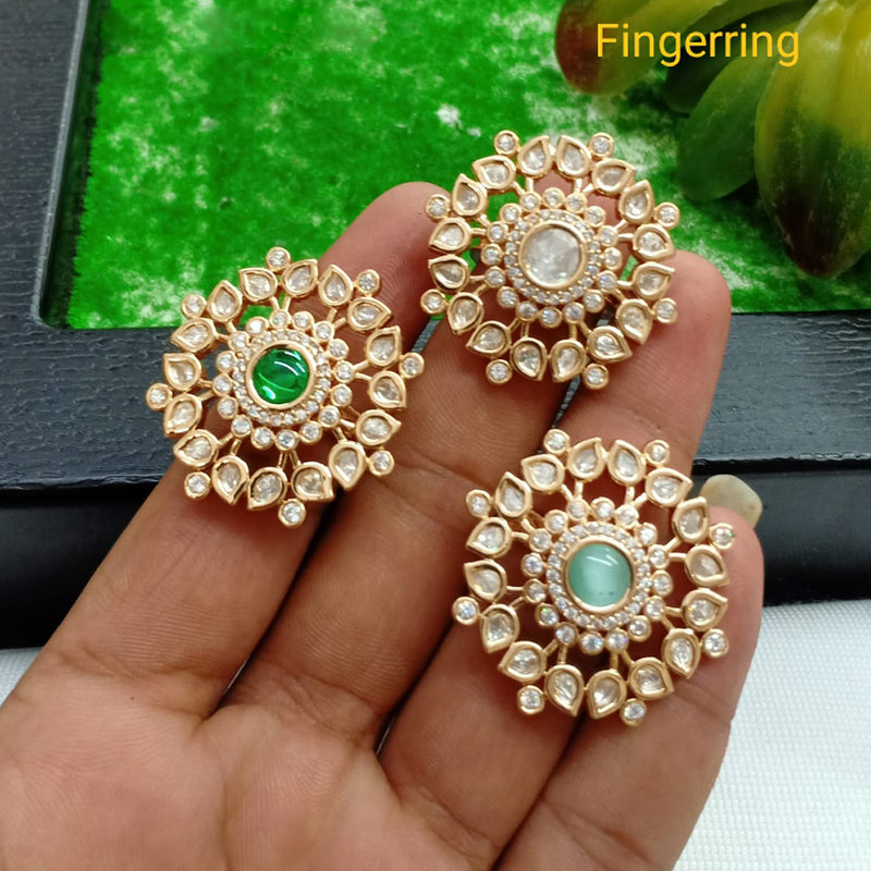 Shubham Creations Gold Plated Kundan Stone Rings