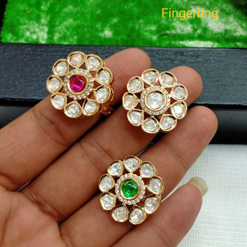 Shubham Creations Gold Plated Kundan Stone Rings