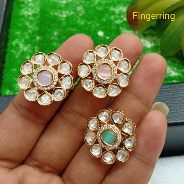 Shubham Creations Gold Plated Kundan Stone Rings