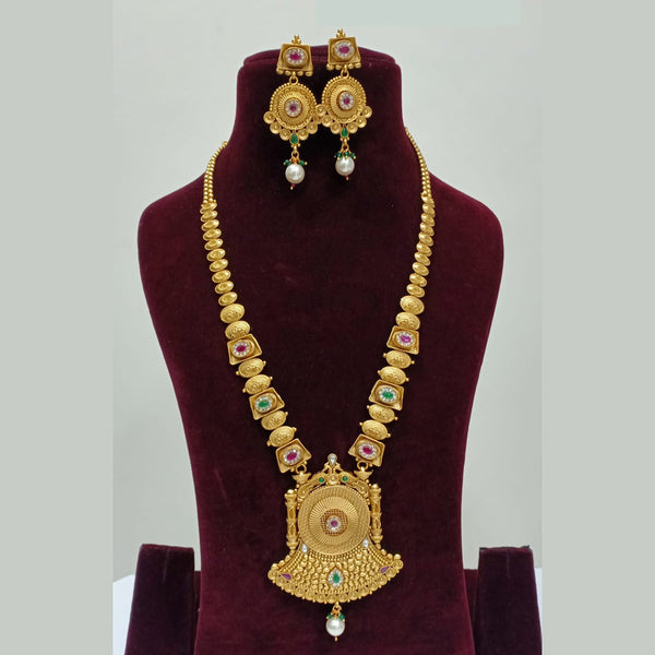 Shubham Creations Gold Plated Long Necklace Set