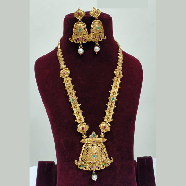 Shubham Creations Gold Plated Long Necklace Set