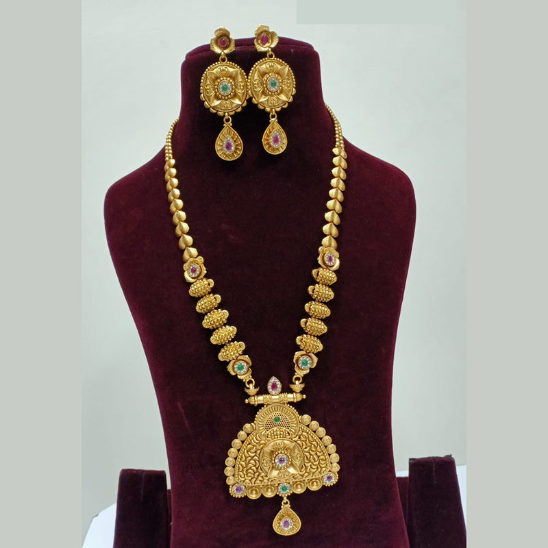 Shubham Creations Gold Plated Long Necklace Set