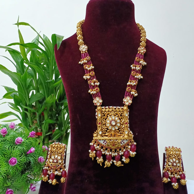 Shubham Creations Gold Plated Long Necklace Set