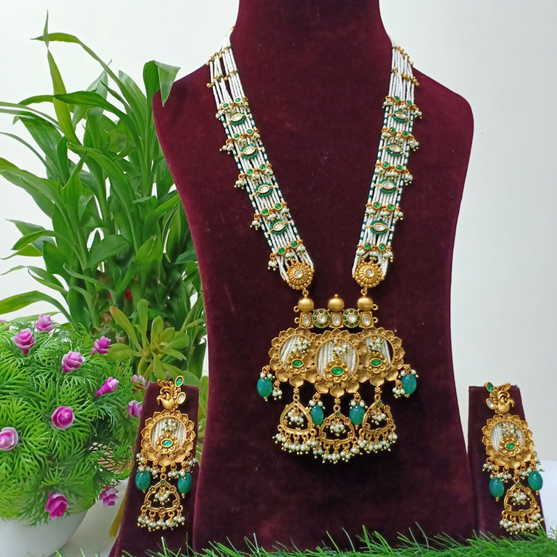 Shubham Creations Gold Plated Long Necklace Set