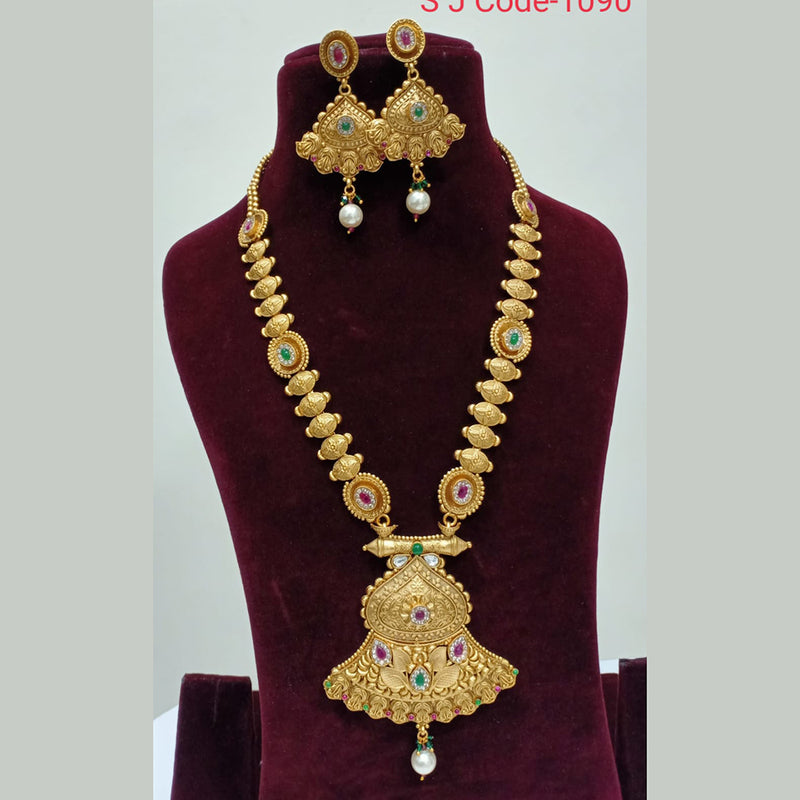 Shubham Creations Gold Plated Long Necklace Set