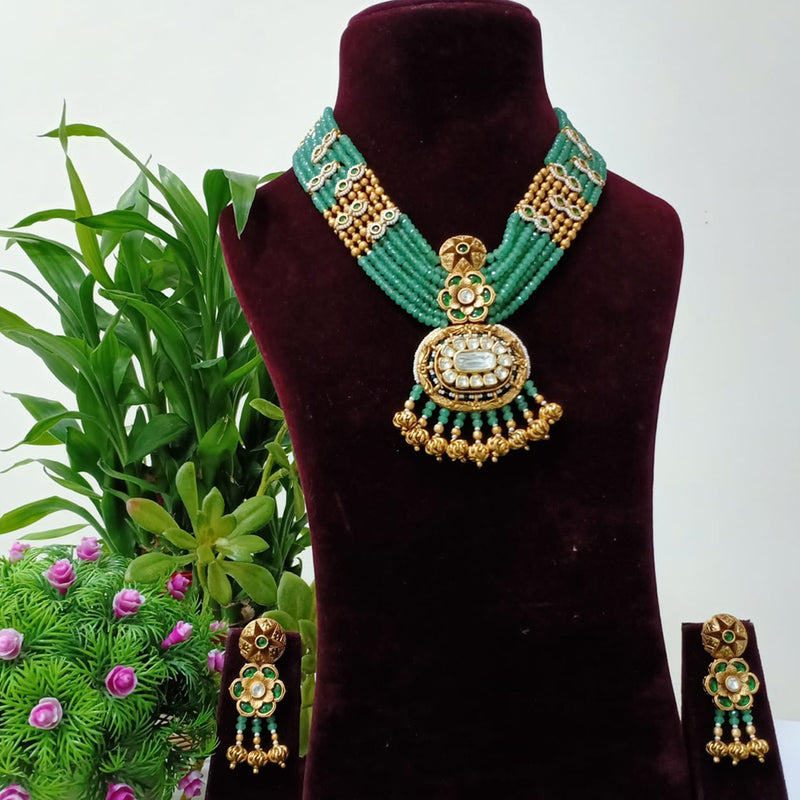 Shubham Creations Gold Plated Long Necklace Set