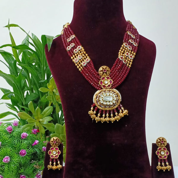 Shubham Creations Gold Plated Long Necklace Set