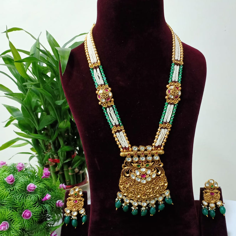 Shubham Creations Gold Plated Long Necklace Set