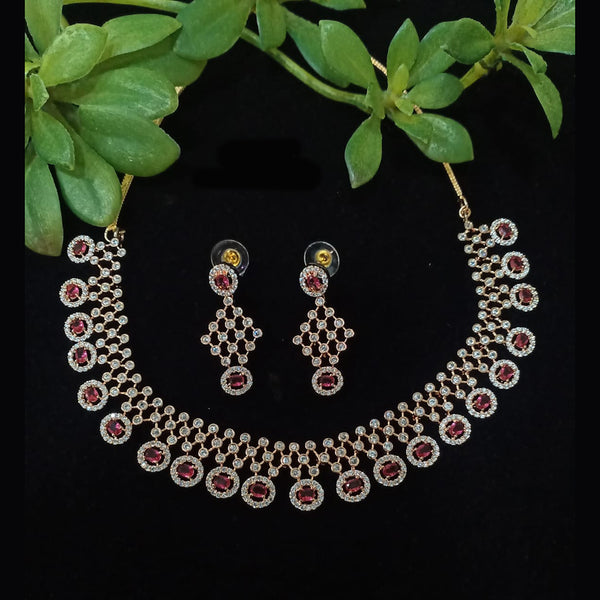 Shubham Creations Gold Plated AD Stone Necklace Set