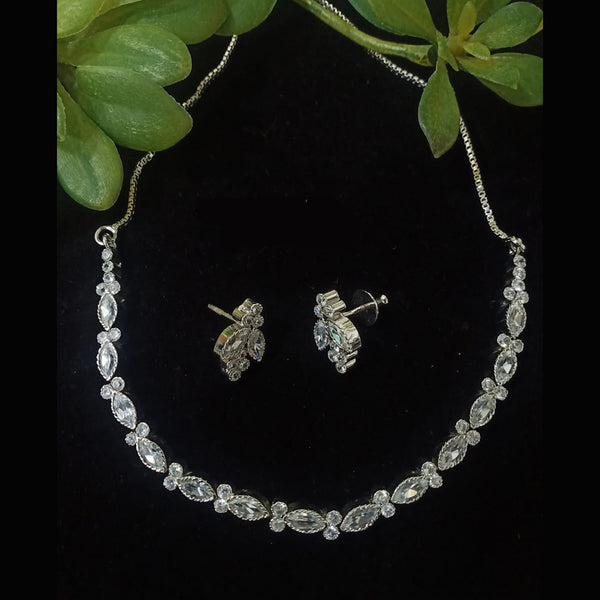 Shubham Creations Silver Plated Necklace Set