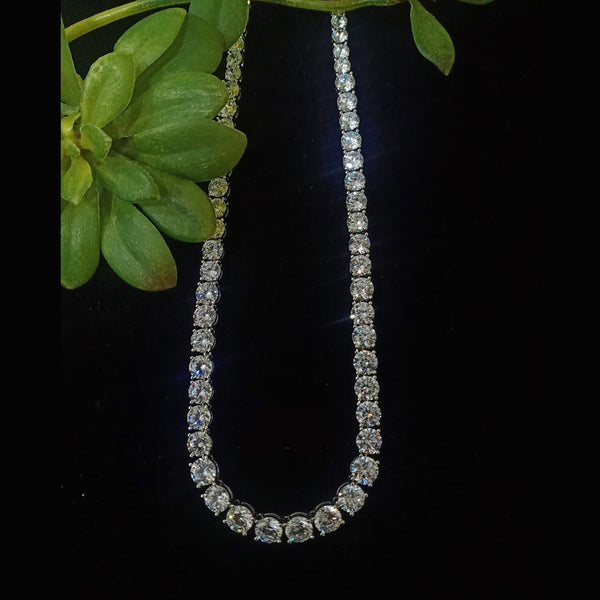 Shubham Creations Silver Plated AD Stone Necklace