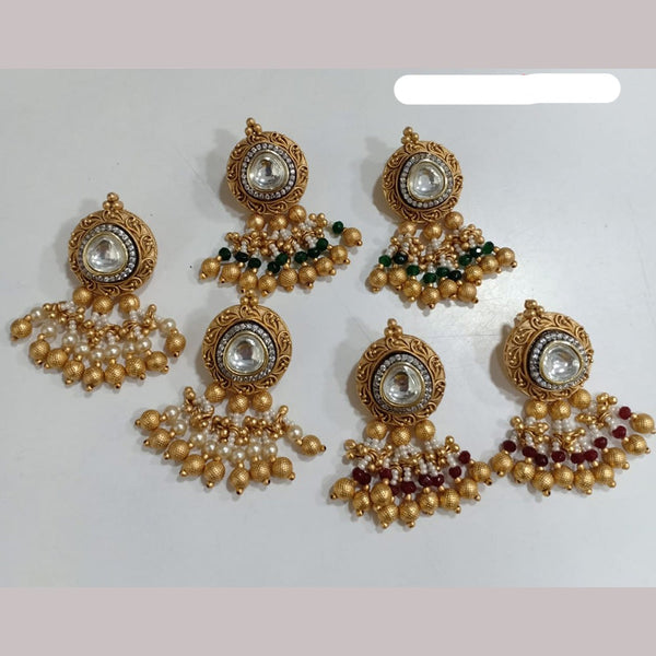Shubham Creations Copper Gold Plated Dangler Earrings