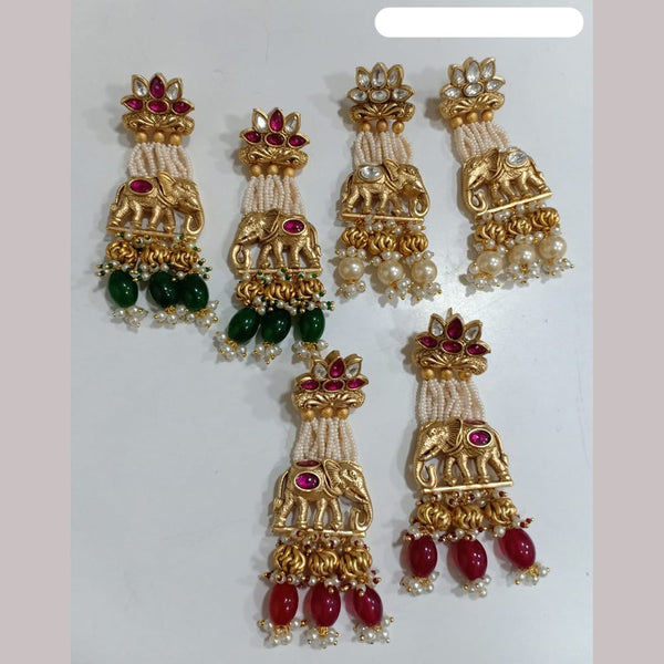 Shubham Creations Copper Gold Plated Dangler Earrings