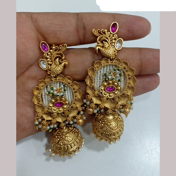 Shubham Creations Copper Gold Plated Jhumki Earrings