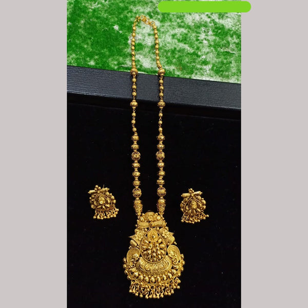 Shubham Creations Copper Gold Long Nekclace Set