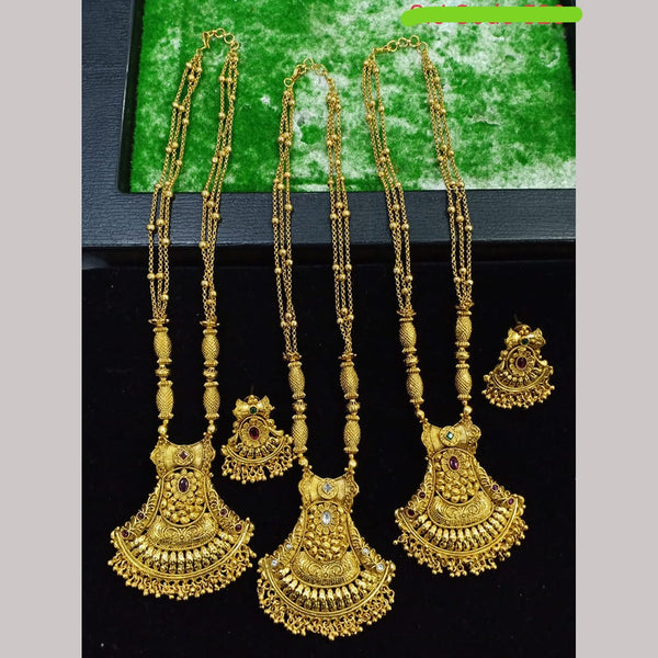 Shubham Creations Copper Gold Long Nekclace Set