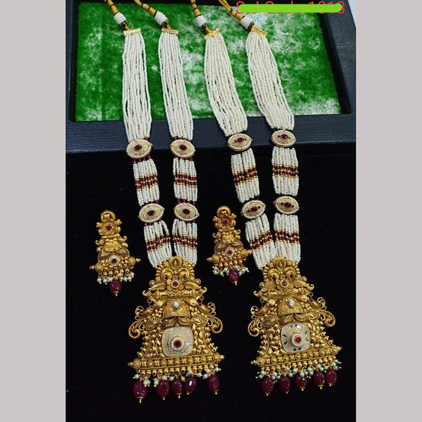 Shubham Creations Copper Gold Long Nekclace Set