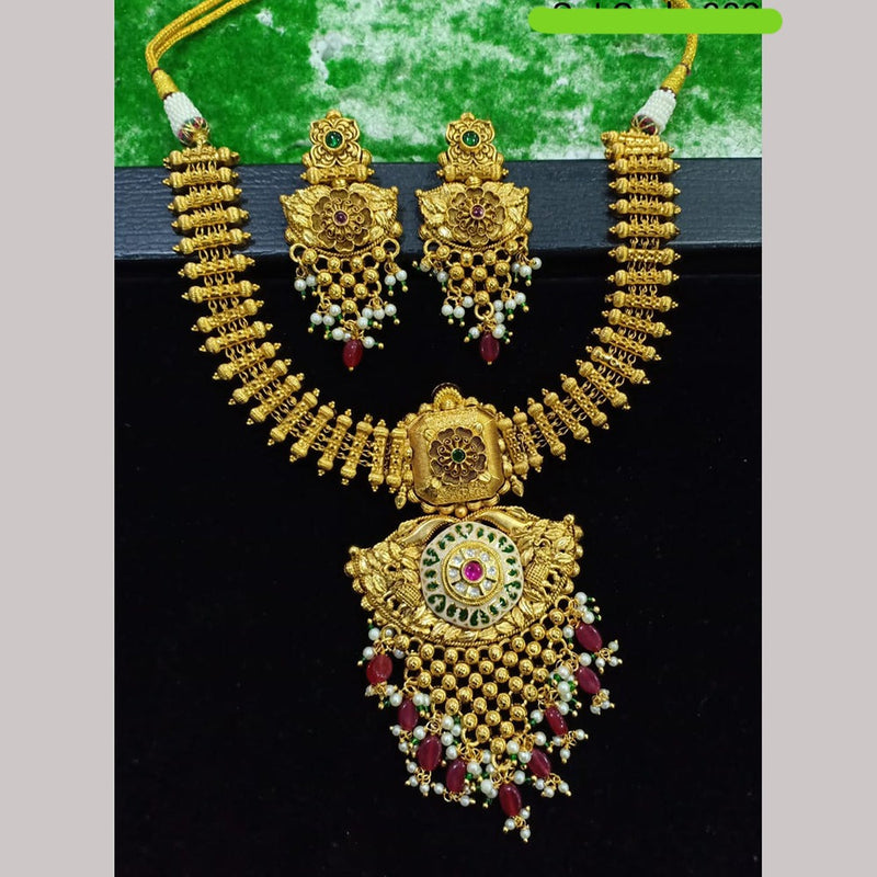 Shubham Creations Copper Gold Nekclace Set