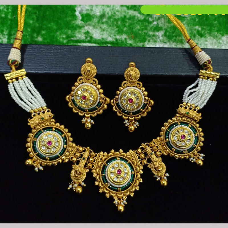 Shubham Creations Copper Gold Nekclace Set