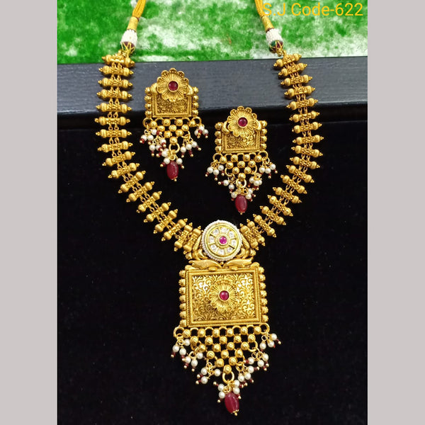 Shubham Creations Copper Gold Nekclace Set