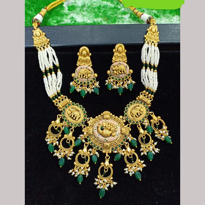 Shubham Creations Copper Gold Nekclace Set