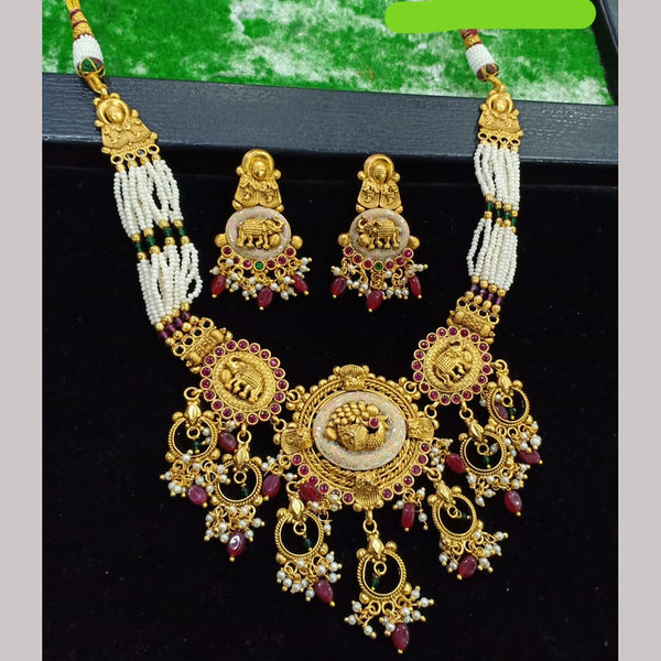 Shubham Creations Copper Gold Nekclace Set