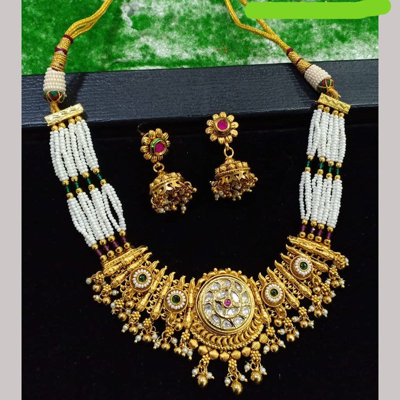 Shubham Creations Copper Gold Nekclace Set