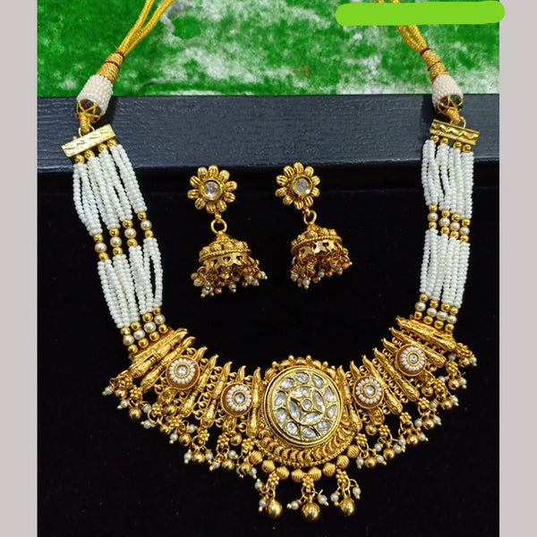 Shubham Creations Copper Gold Nekclace Set