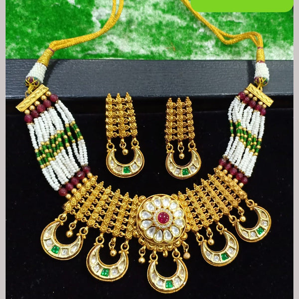 Shubham Creations Copper Gold Nekclace Set