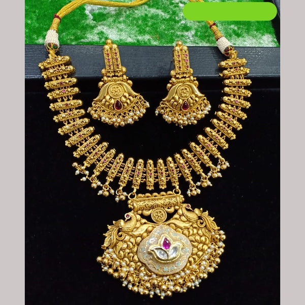 Shubham Creations Copper Gold Nekclace Set