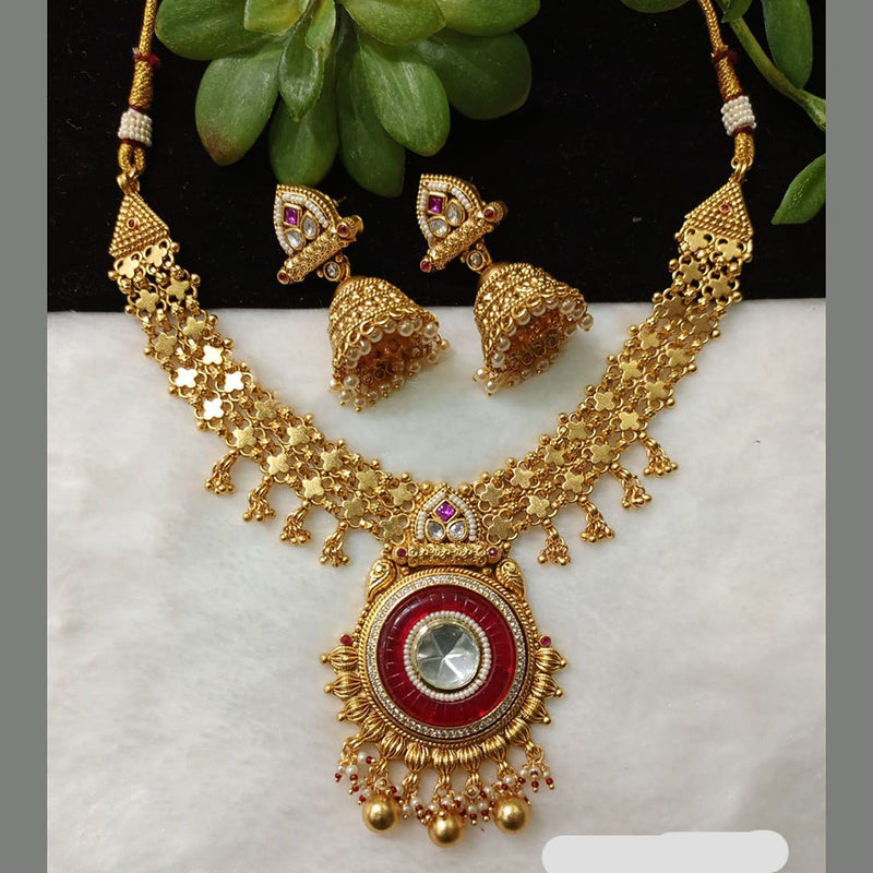 Shubham Creations Copper Gold Nekclace Set