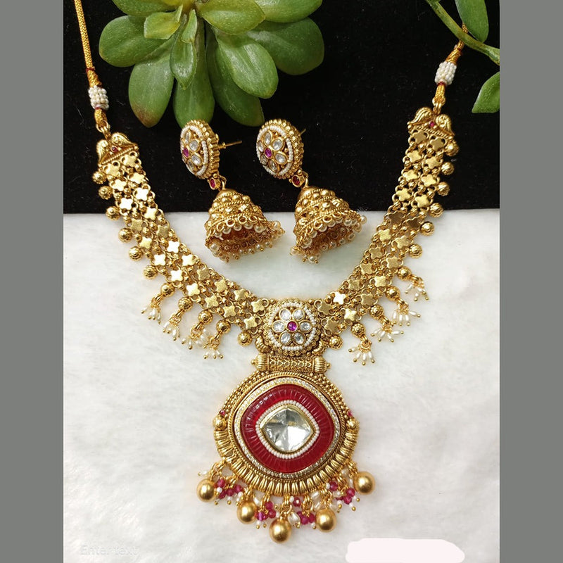 Shubham Creations Copper Gold Nekclace Set