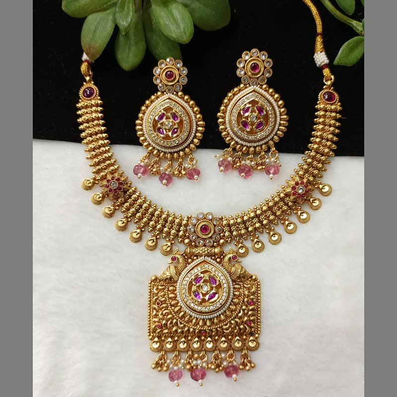 Shubham Creations Copper Gold Nekclace Set