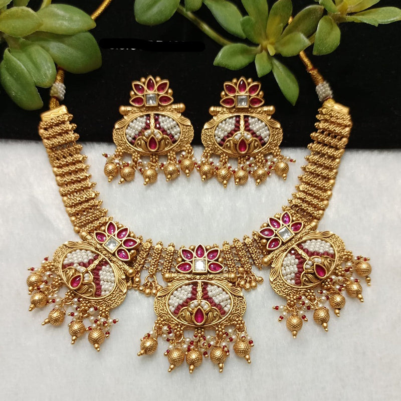 Shubham Creations Copper Gold Nekclace Set