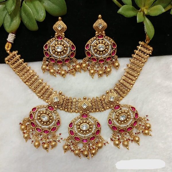 Shubham Creations Copper Gold Nekclace Set