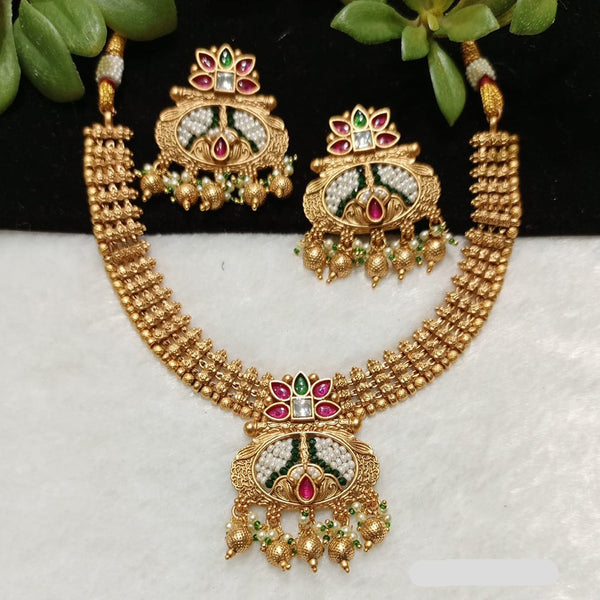 Shubham Creations Copper Gold Nekclace Set