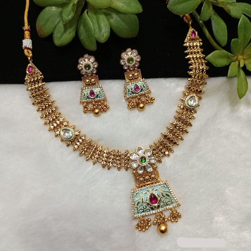 Shubham Creations Copper Gold Nekclace Set