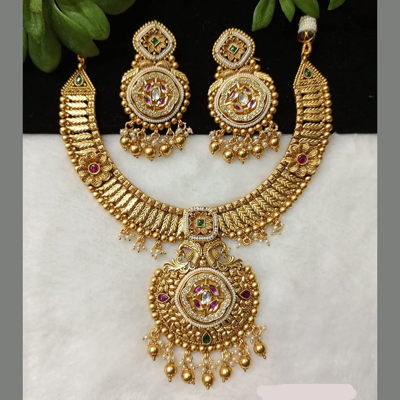 Shubham Creations Copper Gold Nekclace Set