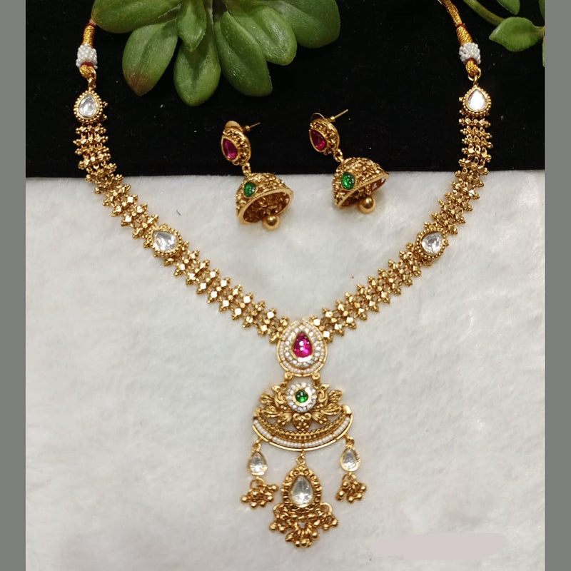 Shubham Creations Copper Gold Nekclace Set