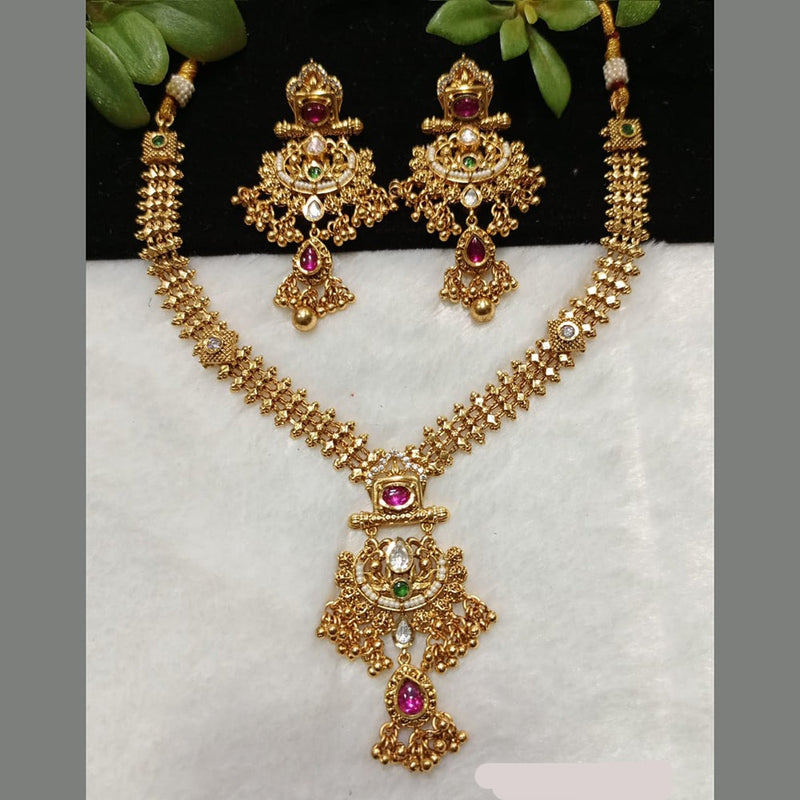 Shubham Creations Copper Gold Nekclace Set