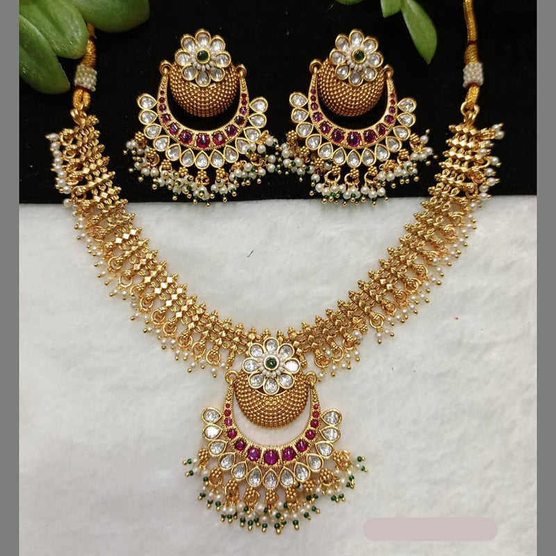 Shubham Creations Copper Gold Nekclace Set