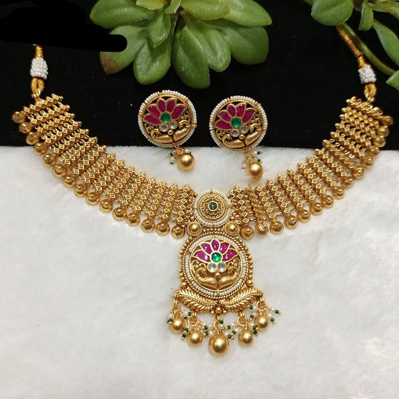 Shubham Creations Copper Gold Nekclace Set