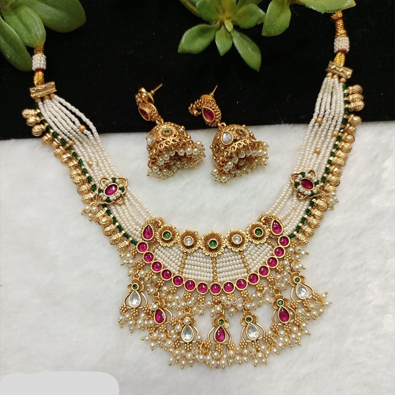 Shubham Creations Copper Gold Nekclace Set