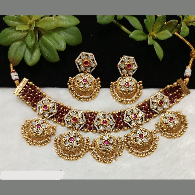 Shubham Creations Copper Gold Nekclace Set