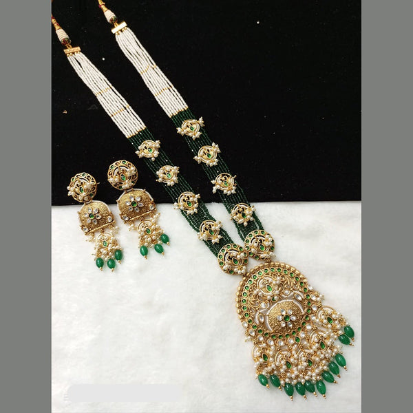 Shubham Creations Copper Gold Long Nekclace Set