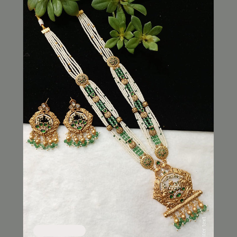 Shubham Creations Copper Gold Long Nekclace Set