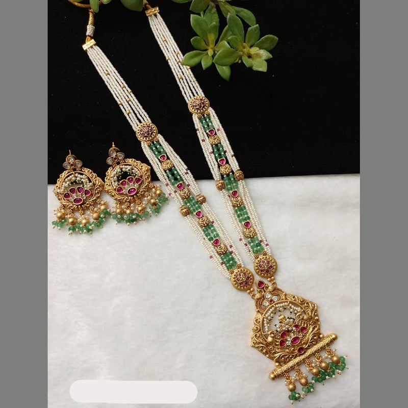 Shubham Creations Copper Gold Long Nekclace Set